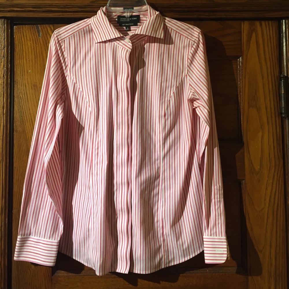 COPY - Pink and White stripe button up